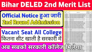 सबको सरकारी कॉलेज मिलेगा:- Bihar Deled College Vacant Seat 2023 | Deled 2nd Merit List Cut Off 2023