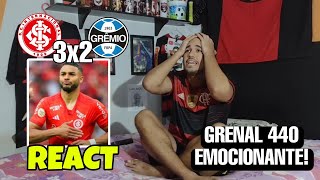 REACT INTER 3 X 2 GRÊMIO MELHORES MOMENTOS BRASILEIRÃO 2023 REAÇÕES DO GRENAL