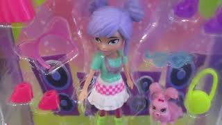 Polly Pocket Super Fashion Cabello Morado y Conejito Juguetón Rosado 🐇 💖 👡 💜