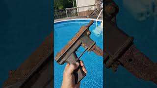 Tec-9 found in river with strong magnet #youtubeshorts #magnetfishing