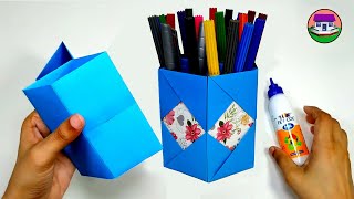 How to make easy pen stand | Origami pen holder | Hexagonal pencil holder | easy paper craft