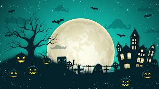 Halloween Background Pumpkin Full Moon and FLying Bat Video |  Background Video