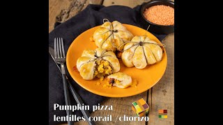 Pumpkin pizza lentilles corail/chorizo