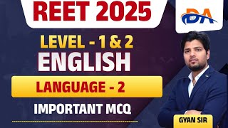 REET 3rd Grade English 2025👍REET L1 & L2 English Introduction👍REET Languages👍Gyan Sir 01