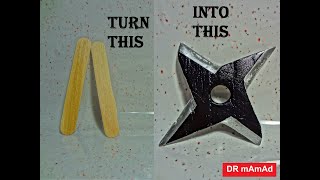 How to make NINJA STAR from POPSICLE STICKS