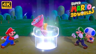 Super Mario 3D World + Bowser's Fury - Co-Op Walkthrough (3 Player) - World 1 (4K 60FPS)