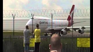 Qantas Boeing 747 VH-OJS Taking Off Manchester Ringway Airport 23R EGCC 21/07/2012