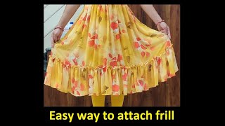 Easy way to attach frill | frill lagane ka asaan tareeka