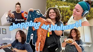 shop with me at Walmart! new baby clothes, editing, & running updates!