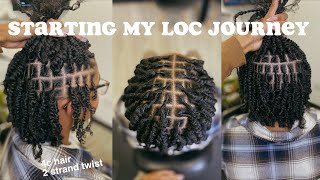 Starting my loc journey with two strand twist | vlog