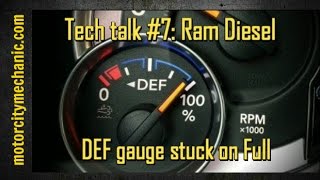 Tech talk #7: Ram Diesel DEF fluid gauge stuck on Full