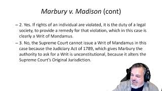 POLS 3321: Day 3 Marbury v  Madison