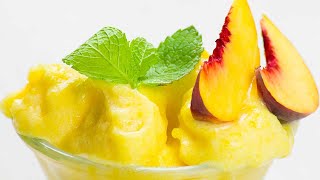 Einfachstes Pfirsich Sorbet Vegan 🍑 Pfirsich Sorbet mit Dosenpfirsich Rezept | Unsere Vegane Küche 💚