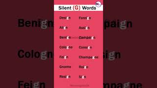 Words with Silent Letter (G) #shorts #vocabulary