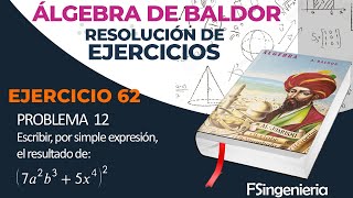 Solución paso a paso. Álgebra de Baldor. Ejercicio 62. Problema 12