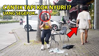 Gembel Sultan eksperimen jatuhin uang 100 JUTA deket cewek cantik !! Kok gini ya...