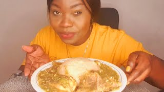 Mukbang Okra Soup and Eba  yumyum  Mukbang African food