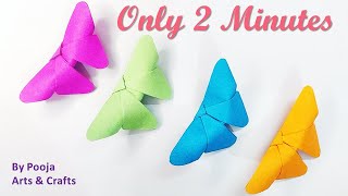 Very easy butterfly in only 2 min | Easy origami paper butterfly craft | paper craft for school |DIY