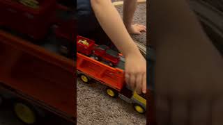 Trains, tracks, trucks! #shorts #subscribe #youtube #train #youtuber #brio #trainvideo #trucks