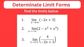 Determinate Limit forms with solved examples