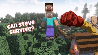 CAN STEVE SURVIVE ONE PUNCH MAN (SAITAMA)? - 4K MINECRAFT TEARDOWN