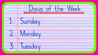 Sunday Monday | Days Name | Days of the Week | Sunday Monday ki Spelling | Weeks Name