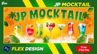 Mocktail Banner Design | Its PS-Design | Free PSD File | Photoshop Tutorial