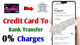 credit card to bank account transfer without charges | credit card to bank transfer 0% charges 2023