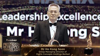 PIPDA 2020 : Leadership Excellence Award - Matrix Concepts Holdings Berhad