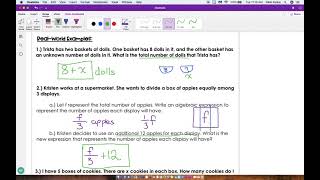 Write Algebraic Expressions to Model Real-World Problems