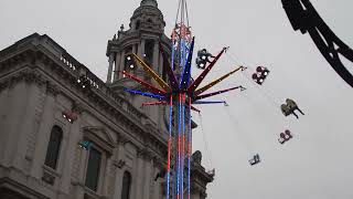 Lord Mayors Show London, 9/11/24, funfair ride at St Pauls Cathedral as part of the celebrations.