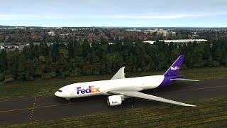 Boeing 777-F, FedEx, max brake landing in Liverpool, England 🇬🇧 MSFS 2020