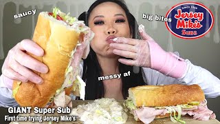 JERSEY MIKES MUKBANG *big bites* Giant Super Sub EATING SOUNDS ASMR