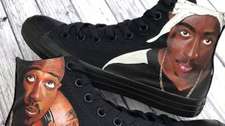 2pac Custom Painted Converse Sneakers | Custom Shoes