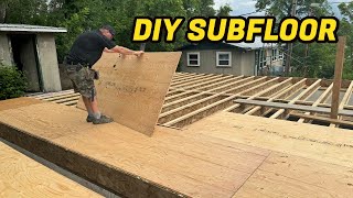 How To Install Subfloor (Cabin Project)