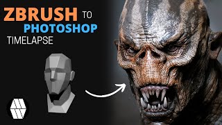 ZBrush to Photoshop Timelapse - 'Orc Bust' Concept