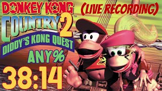 (Former WR) Donkey Kong Country 2 Any% Speedrun in 38:14 [Live Recording]