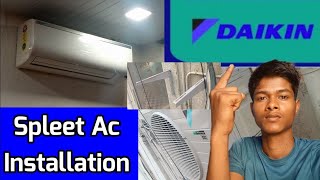 Spleet Ac Installation Outdoor install on very Denger #viral #airconditioner #daikin #video #100k