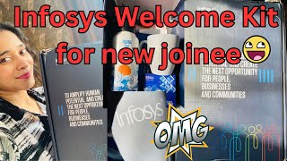 Unboxing my Infosys Welcome Kit 😃| Infosys Hiring 2024 Batch😱?? #infosys #unboxing #newjob