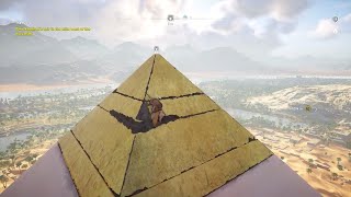 Assassin's Creed Origins - Pyramid Giza Climbing Synchronize & Sliding Down