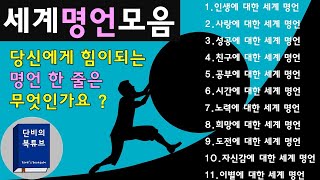 [세계명언 모음] 🙆‍♀️명언을 통해 배운다🙆‍♂️ 유명인/ 철학자/ 교육자들의 명언모음, 인생을 사는 지혜, 단비의오디오북