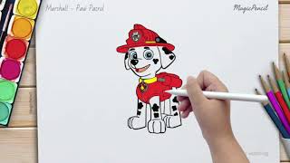 How To Draw Marshall From Paw Patrol