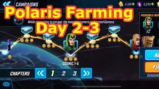 Polaris Farming Progress and Calculations | Day 2-3 | Marvel Strike Force - Free to Play