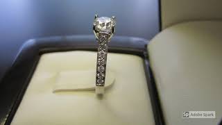 0 75ct Diamond Set in 19K White Gold Engagement Ring