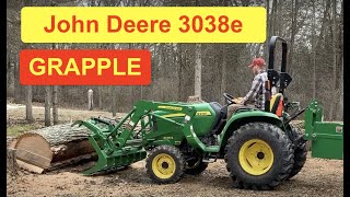 Grappling Large Logs | John Deere 3038e | Our Big House in the Little Woods