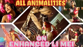 All Animalities Performed on Enhanced Li Mei Sonya Cosplay Mod - Mortal Kombat 1