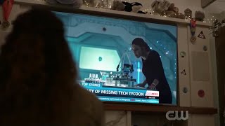 The 100 7x08 "Anaconda" Scene: Callie Cadogan watches Becca Franco (The Franko File) on the TV