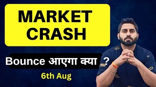 Market CRASH I  Japan Crash I Nifty & Banknifty Prediction for tomorrow 6th Aug