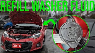 How to Refill Windshield Washer Fluid - Toyota Corolla (2014-2018)