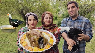 iRAN Rural Style , Duck buried in rice |Rural cuisine with duck|Duck cooking recipe